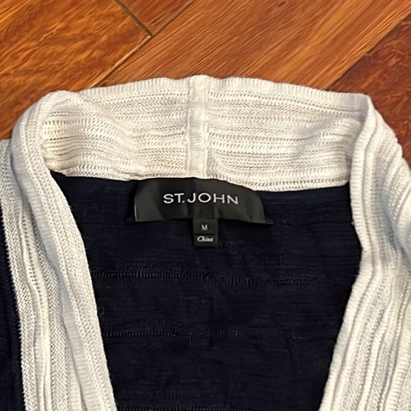 ⭐️ St. John Open Front Ribbed Cardigan Size Medium - Picture 2 of 10